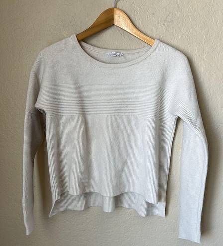 Helmut Lang Ivory Boxy Wool Blend Sweater