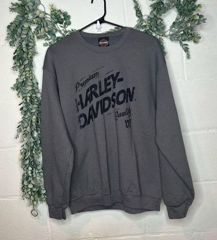 Harley Davidson  | women gray crewneck pullover long sleeve