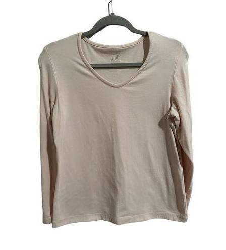 J.Jill  Women’s Medium Petite Light Pink Long Sleeve V-Neck Tee