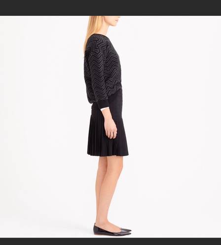 J.Crew  pleated lattice black skirt