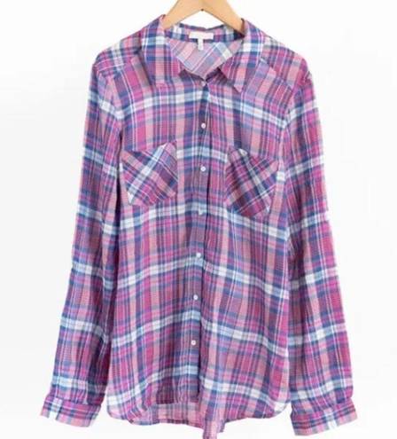 Joie  Aiden Plaid Button Down top. Size Small.