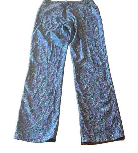 Vintage Blue Renfrew Womens 6  Purple Paisley Print High Rise Straight Leg Pants