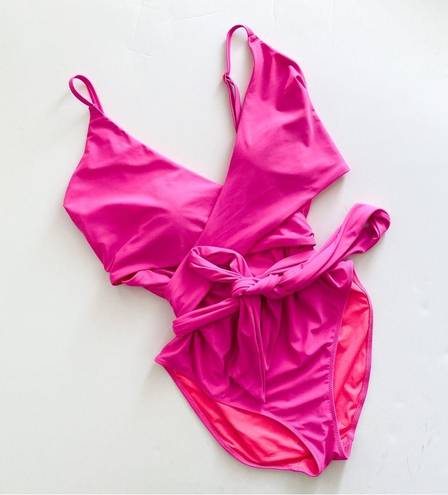 Aerie Tall Pink Wrap One Piece Swimsuit