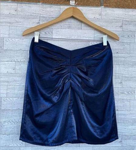 Lovers + Friends  Skirt Blue Black Iridescent Gathered Mini Lined size medium