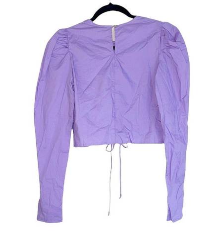 The Moon NWT  Collection Lilac Ruched Front Cotton Crop Top Small