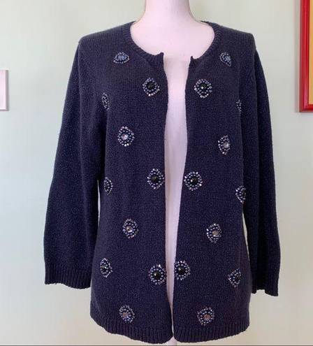 Coldwater Creek  Cashmere Blend Bling Cardigan L 14