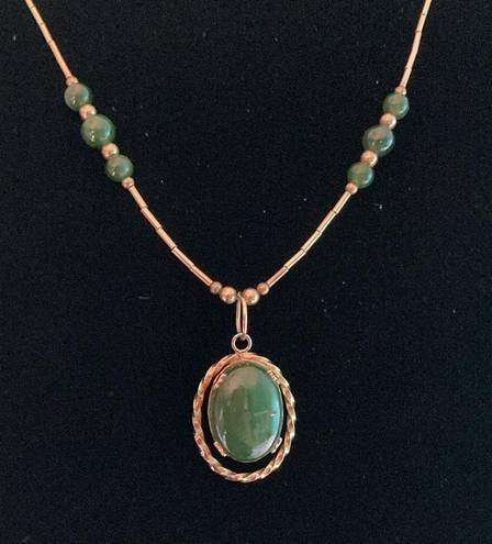 GF Jade pendant necklace marked 1/20 12K  SORRENTO