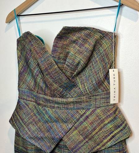 Trina Turk Women’s | NWT  strapless tweed peplum dress | Multicolored | Size 4