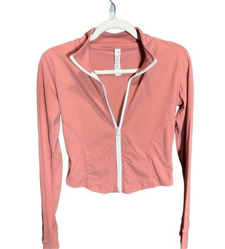 Krass&co Women Sports Running Long-sleeved Standing-collar Zipper Fast-drying top Sz M 