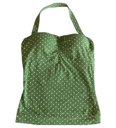 Energie  Green and white polka dot bra top NWT!