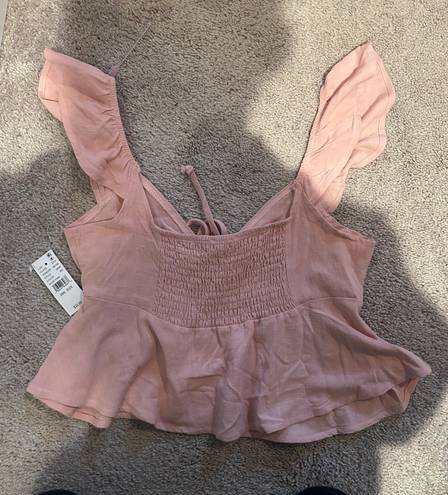 PacSun LA Hearts Keyhole Linen Babydoll Top