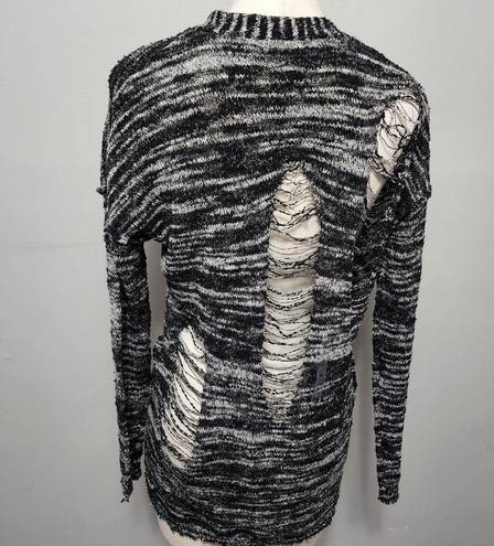 BKE  black marled shredded cardigan size xs