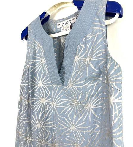 Gretchen Scott  Size XS Blue Silver Starburst Print Sleeveless Shift Dress Pocket