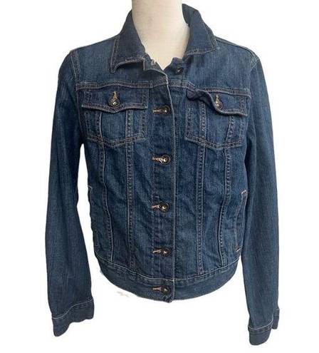 L.L.Bean  Denim Jean Jacket Womens Petite xSmall PS Blue Jean Casual Jacket