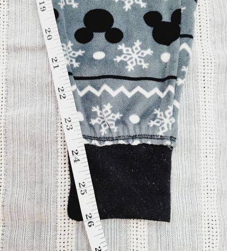 Disney  Womens Mickey Mouse Snowflake Fleece Pajama Set Size X-Small Grey Black