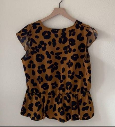 Who What Wear Ink Blot Animal Print Top XL