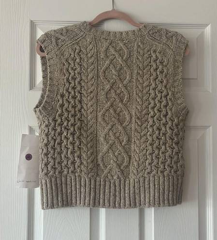 Twisted Redone Wool  Vest Cardigan Size Small