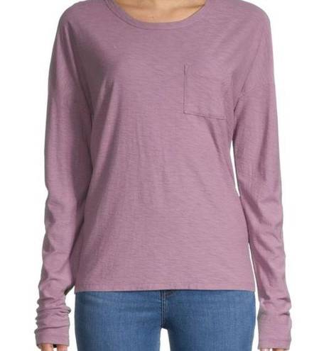 The Comfy Monrow Boyfriend Pocket Crew Tee Shirt Matte Pastel Pink, Size S