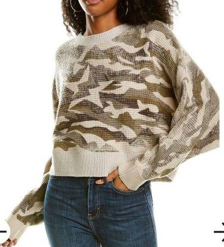 Vintage Havana  Waffle Knit in Faded Camouflaged sweater crew neck size Small
