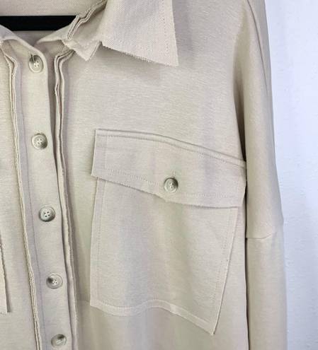 Pink Lily Treat Me Better Beige Button Down Jacket