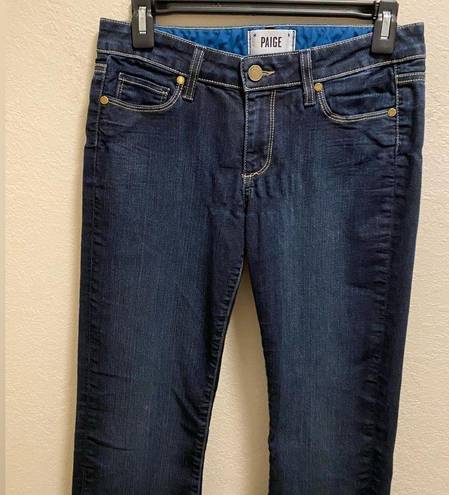 Paige  Skyline Blue Dark Wash Bootcut Mid Rise Jeans Size 27 In Michelle