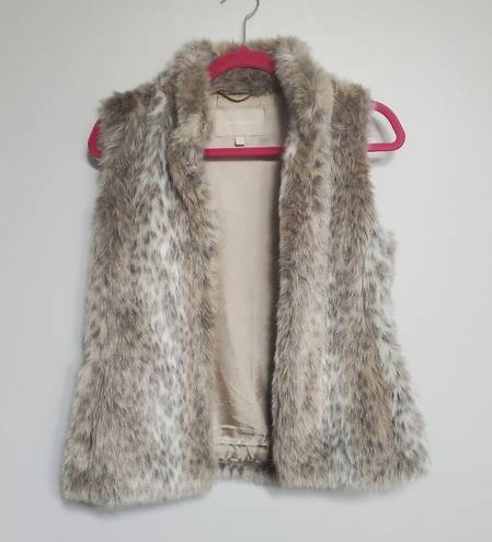 Banana Republic  Faux Fur Animal Print Vest