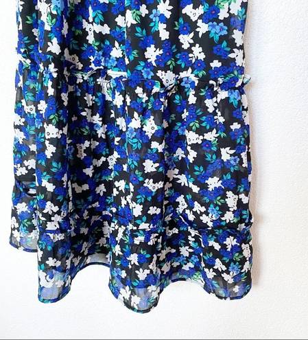 Boohoo  Floral Chiffon Puff Sleeve Midi Dress Size 4