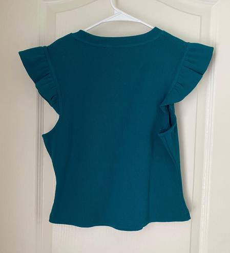 Free The Roses Teal Cap Sleeve Top