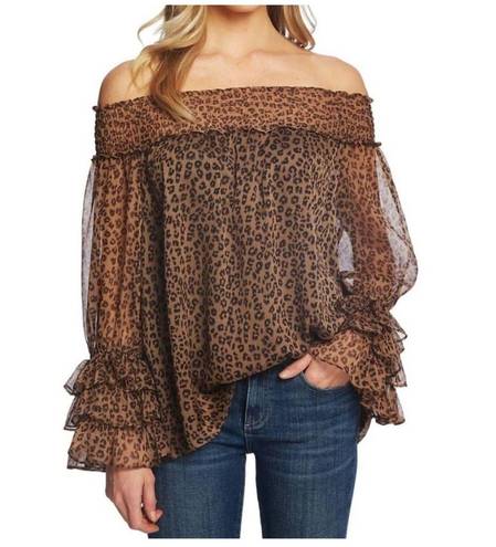 Cynthia Steffe NET Fabulous Off Shoulder Leopard Print Top From CC