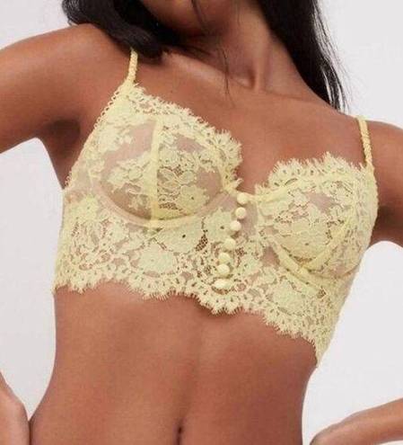 For Love & Lemons NWOT  Yellow Faye Lace Underwire Bustier Top - XXS