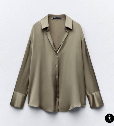 ZARA Satin Effect Basic Shirt