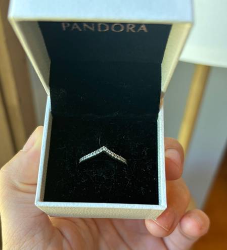 Pandora Wishbone Cubic Zarconia Ring