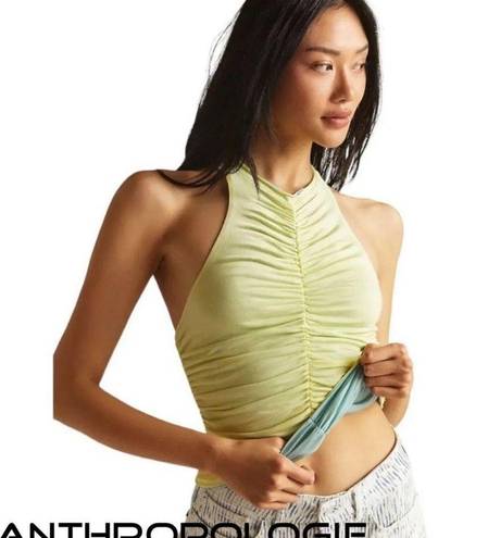 Pilcro Reversible Top Anthropologie Ruched Tank Blue +Green Size Large