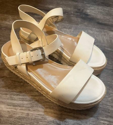 A New Day White Leather Platform Sandals