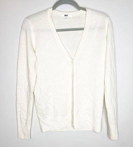 Uniqlo  Women's Cream Wool Grandpa Cardigan Size Small