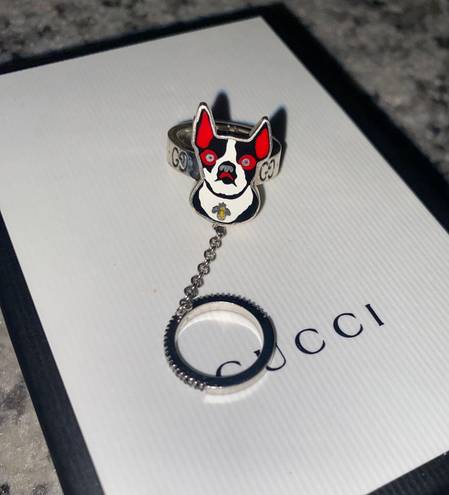 Gucci Spinel Bosco & Orso Double Ring size US 6.5