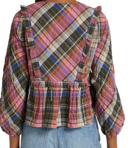 Veronica Beard  Katalina Top Pink Plaid Blouse SZ 6 NWT!