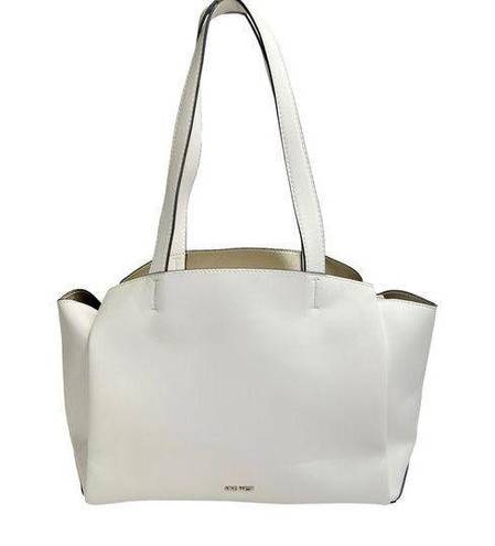 Nine West  Faux Leather Double Handle Trapeze Tote Bag Purse