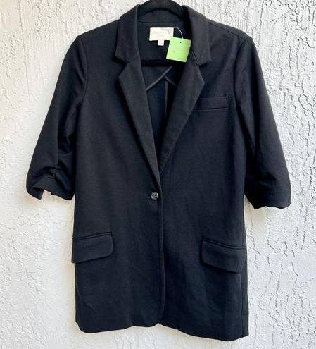 Elizabeth and James  Notch Lapel Button Front Blazer Jacket Black Women's US 6