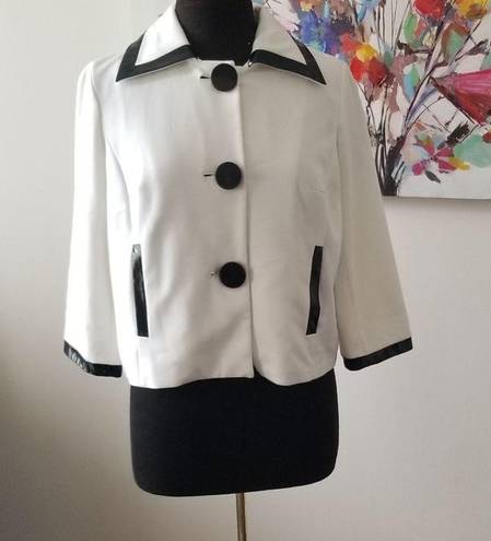 Dress Barn  Jacket White and Black Patent Leather