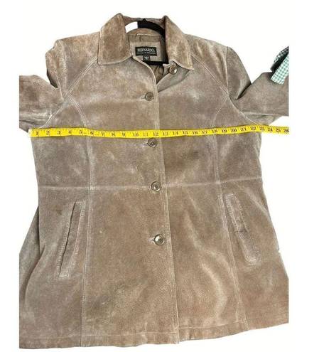 Bernardo  Brown Washable Leather Button Front Shirt Jacket Shacket Womens X-Large