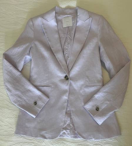 Mango ✨NEW✨  Blazer suit 100% linen Light Pastel Lilac Size 2