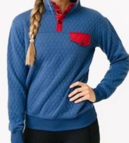 Zyia Blue Quilted Snap Pocket  Sweatshirt Sz XS.