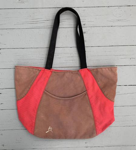 Equipment Tan/Pink Cotton Overland  Tote Bag Purse