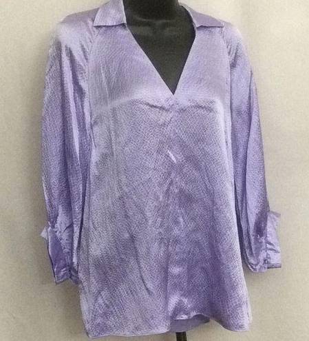 Massimo Dutti NWT  Orchid Silk Tunic Blouse Size 2