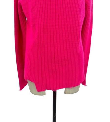 Generation Love  Sadie Cashmere & Wool Asymmetric Sweater Hot Pink Medium