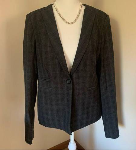 Laundry by Shelli Segal  Dark Gray Plaid Blazer Size 12