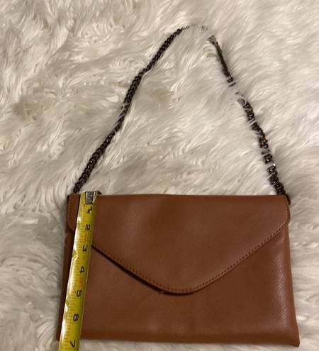 J.Crew  100% Leather Purse /Clutch tan/ brown color excellent condition