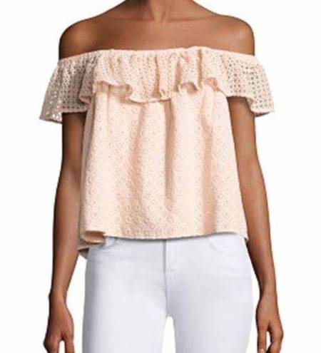 Rebecca Minkoff  Coral Ruffles Off Shoulder Blouse  light Pink Size  Small