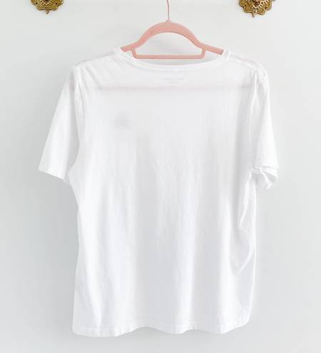 Kate Spade “Paradise Bound” White Embroidered Tee